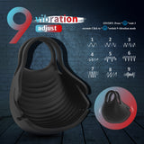 Silicona Dual Magnetic Vibrating Spermlock Anillos Hombres Pene Cage Sleeve Cock Telecontrol Vibrador Juguetes sexuales para hombre S274