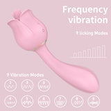 Female masturbator tongue licking G-spot vibrating stick tongue sucking massage clitoris stimulation - rose S361-2 adult sex toy