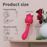 Female masturbator tongue licking G-spot vibrating stick tongue sucking massage clitoris stimulation - rose S361-2 adult sex toy