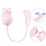 Adult female masturbator with tongue licking G-spot and chest stimulation Magnetic charging waterproof - Rose S361-8 Adult Sex Toy