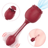 Saugvibrator G-Punkt-Doppelkopf-Vibrator weibliches erwachsenes Masturbationsspielzeug - Rose S389-3 Sexspielzeug für Erwachsene