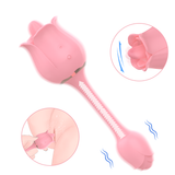 Zungenvibrator G-Punkt lecken Doppelkopf-Vibrationsstab weibliches erwachsenes Masturbations-Sexspielzeug - Rose S361-5 Sexspielzeug für Erwachsene