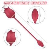 Vibrador femenino, chupador de lengua, estimulación del clítoris de doble cabeza, masturbación oral, masajeador de pecho, juguete sexual para adultos, serie S361 rose